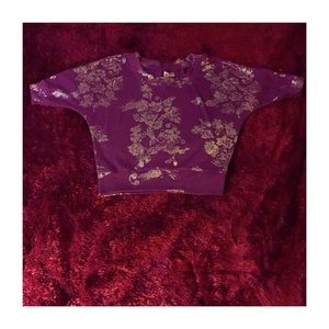 Purple & gold floral top