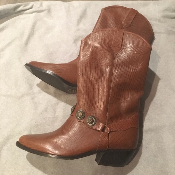 L.J. Simone Womens Chestnut Brown Cowboy Boots sz 8 - Picture 5 of 8