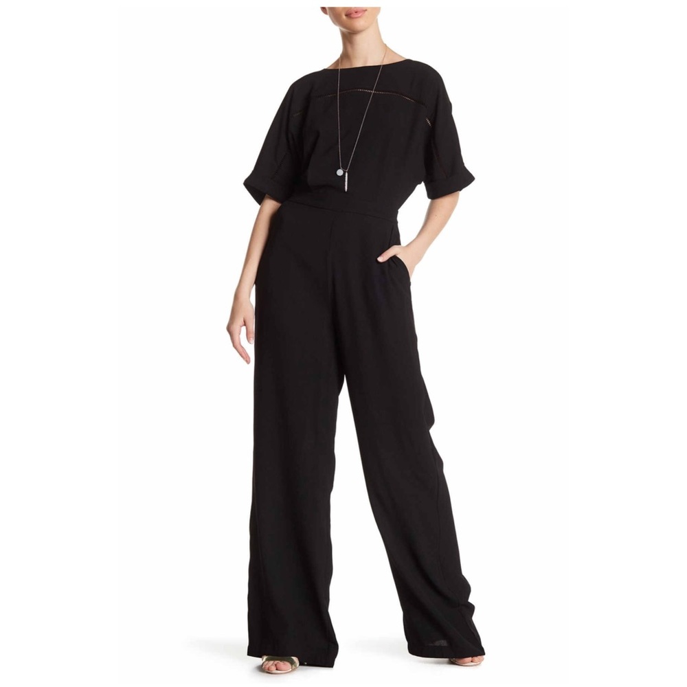 Relaxed Fit Wide Trouser Jumpsuit With Cutouts
