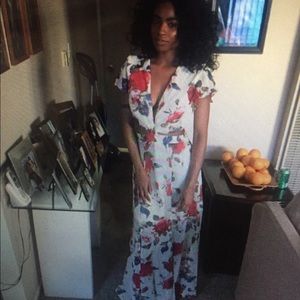 Floral cut out maxi dress