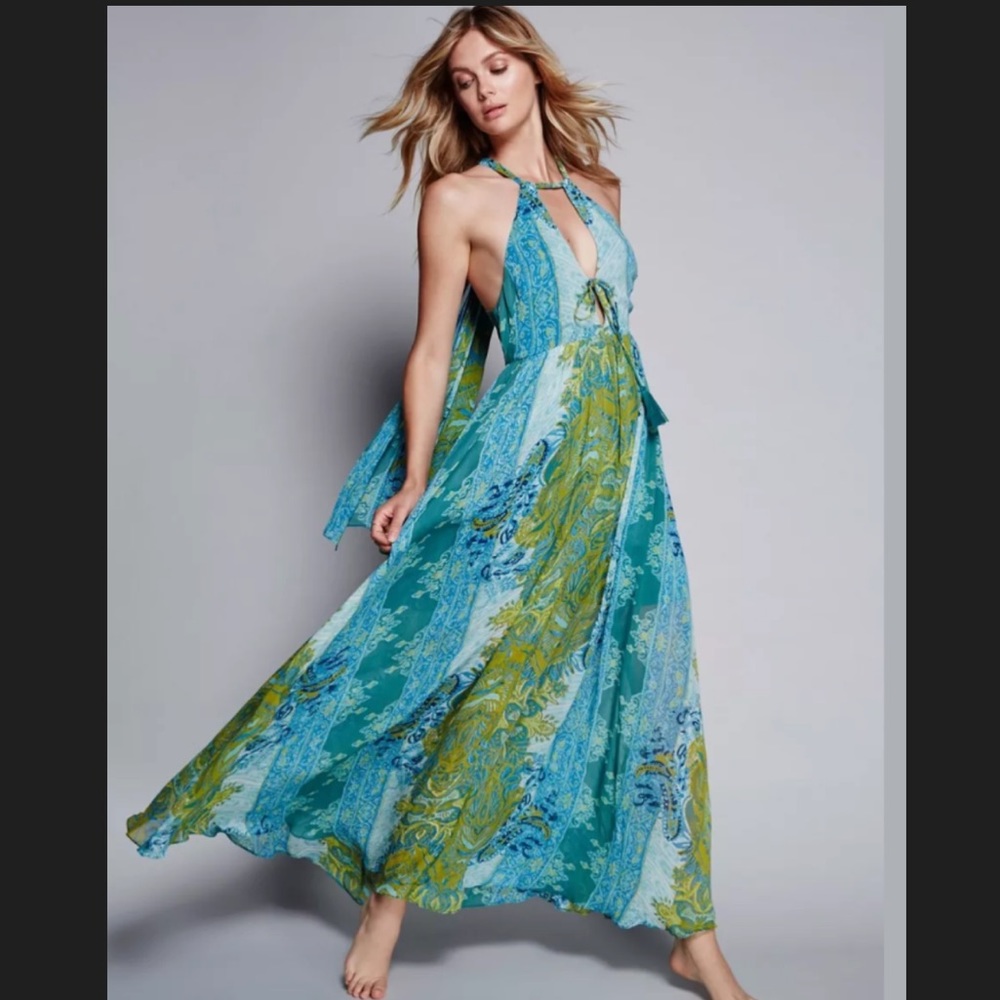HPFree People Halter Paisley Maxi  Retail $198