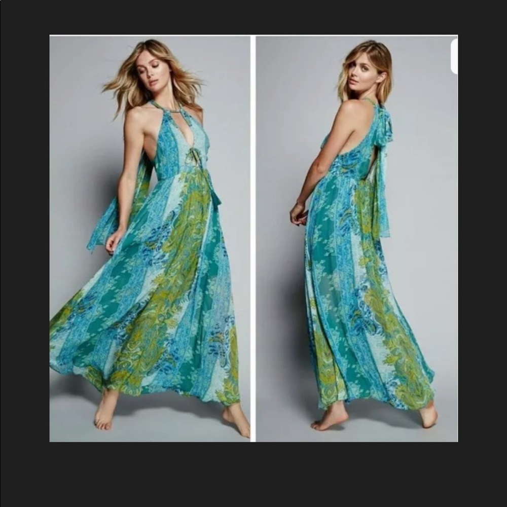 HPFree People Halter Paisley Maxi  Retail $198 - Picture 3 of 5