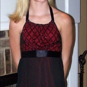 Black & red halter homecoming dress size girls 12
