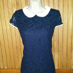 The Cutest Navy Lace Dress from Monteau