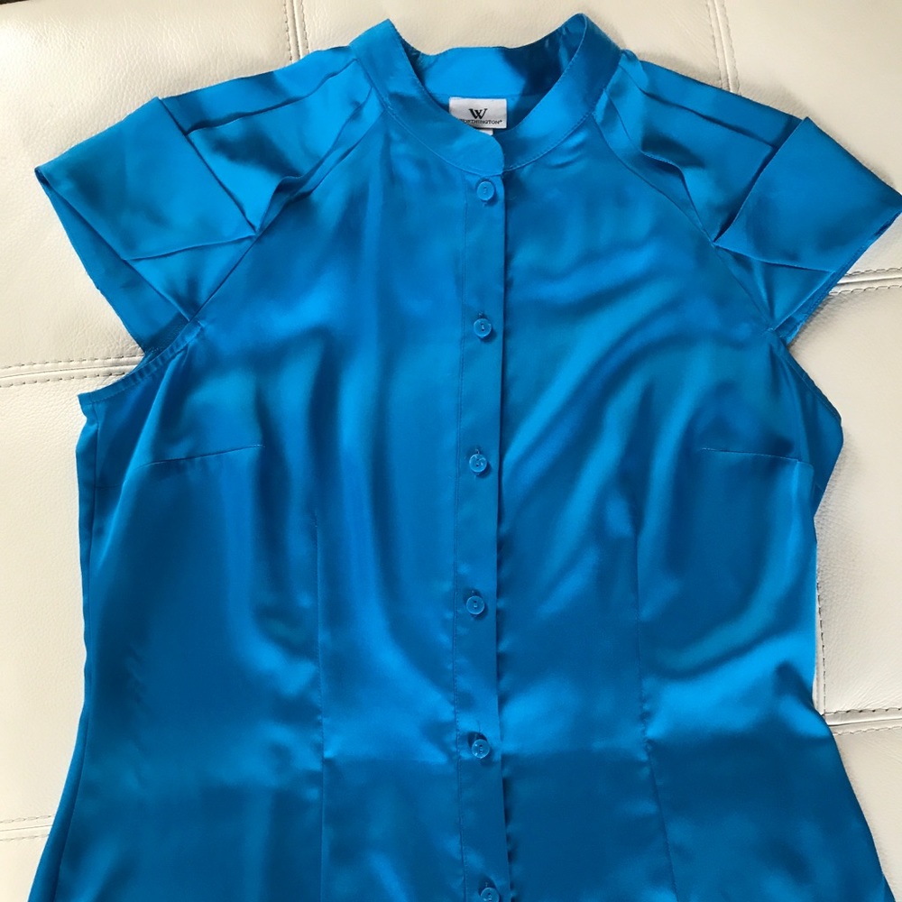 WORTHINGTON short sleeve button up top - Picture 5 of 7