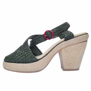 ANTHRO Farylrobyn - Green Retro Platform Shoes