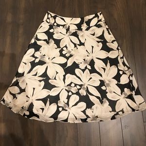 Banana Republic Black and White Flower Skirt