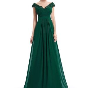 Ever Pretty Green Off The Shoulder Dress