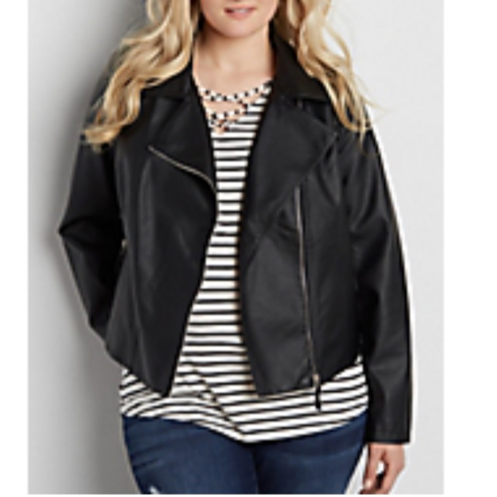 Maurice's black faux leather jacket