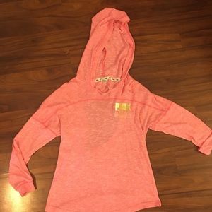 Medium Pink light hoodie with keyhole back!