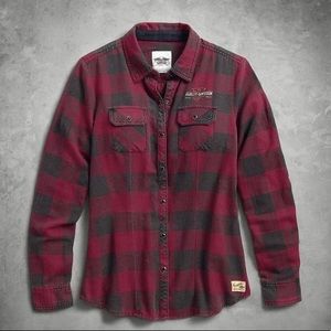 Harley-Davidson Laced Yoke Plaid Shirt Small