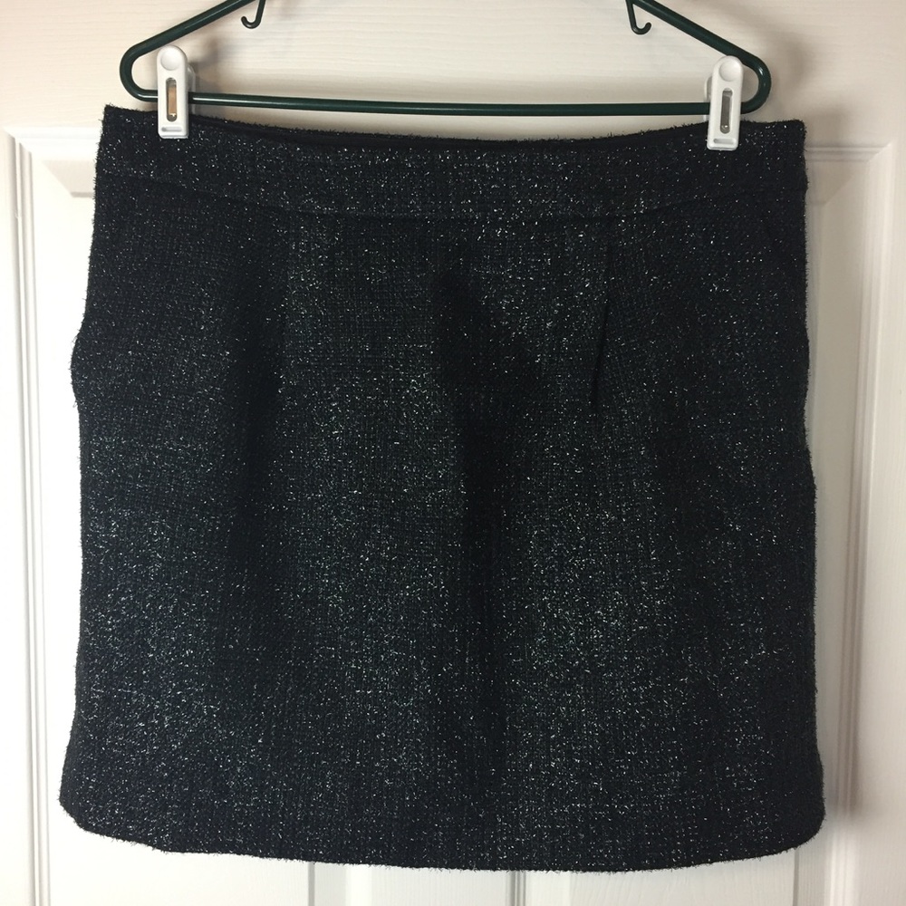 Ann Taylor black textured shimmer skirt 12