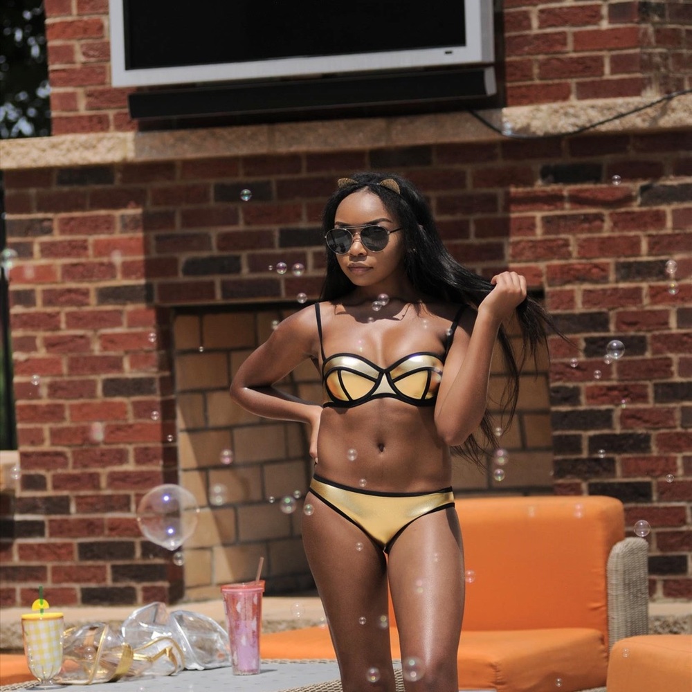 Metallic Gold Two Piece