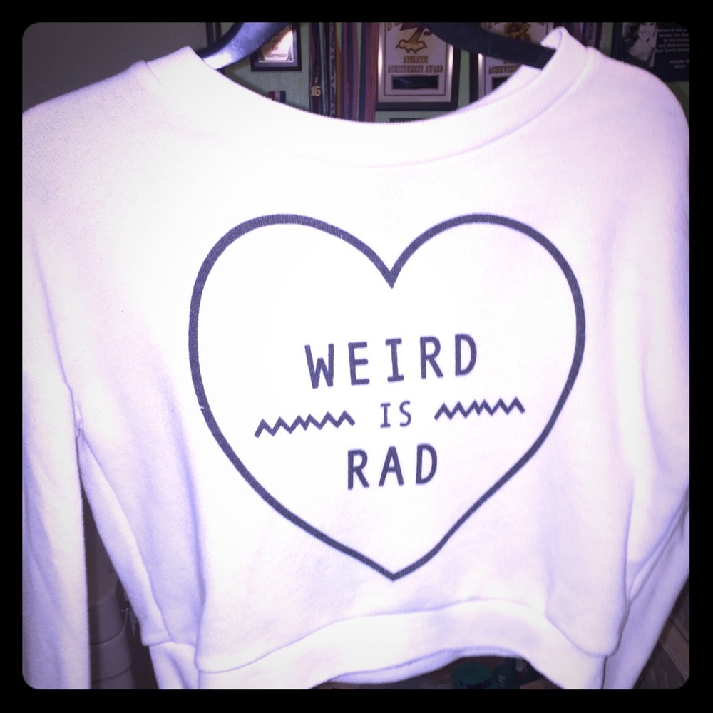 "Weird is Rad" Cropped Sweater