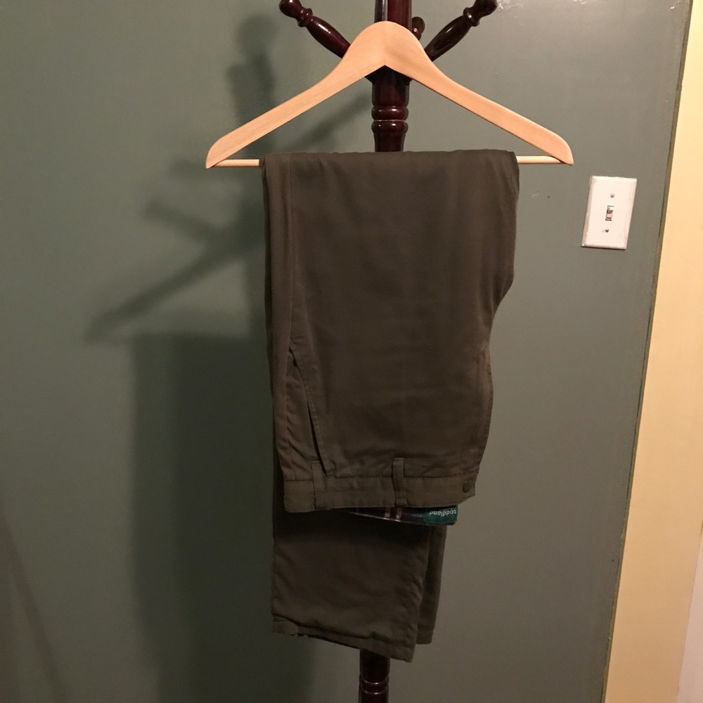 Men's Toddland Forest Green Flannel Lined Pants