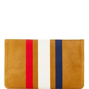 Clare V Flat Clutch - Red White Blue Stripe