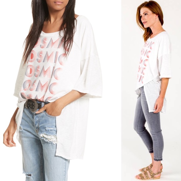 WE THE FREE PEOPLE "COSMIC" oversized graphic Tee - Picture 1 of 8
