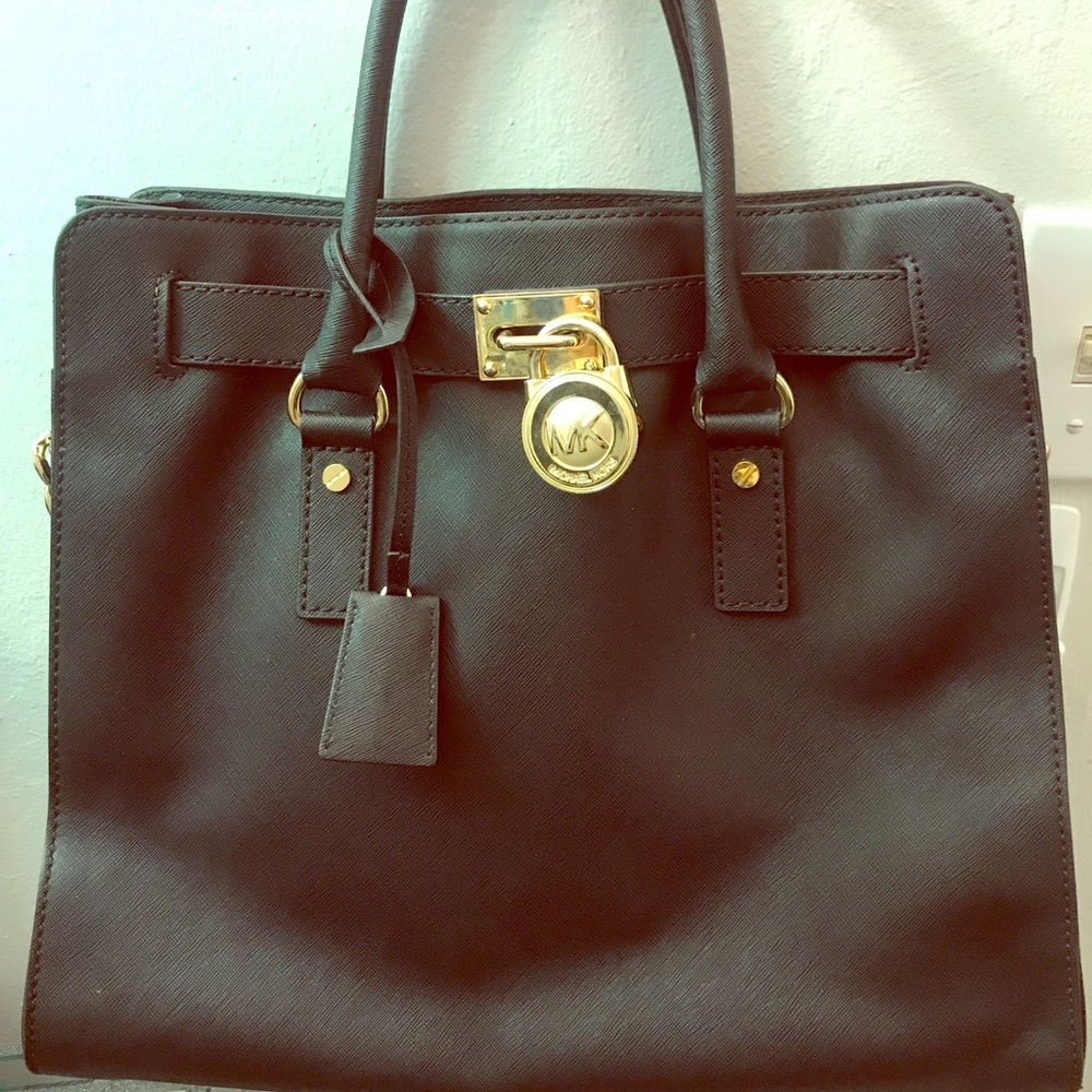 Large Michael Kors Black Hamilton Tote