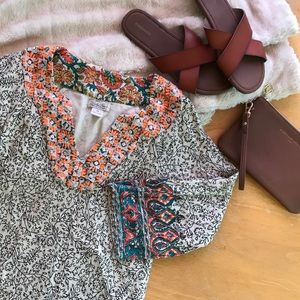 LUCKY BRAND Embroidered Sequin Boho Dress SZ XS