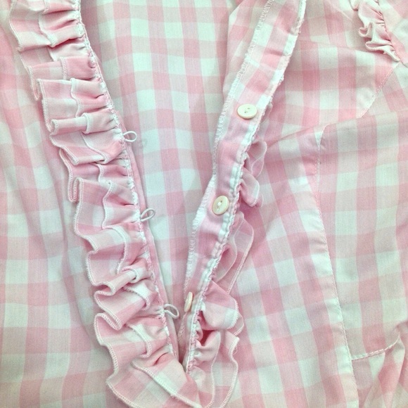 LAL Pink/White Gingham Dress/Tunic w/Ruffle Front - Picture 5 of 8