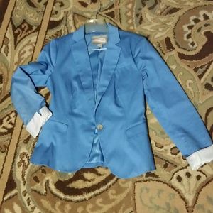 Love 21 Blue Blazer w/Striped Cuffs