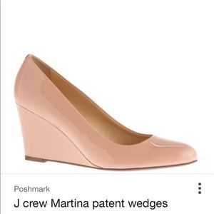 J Crew Martina Patent Wedge Size 9 Apricot color