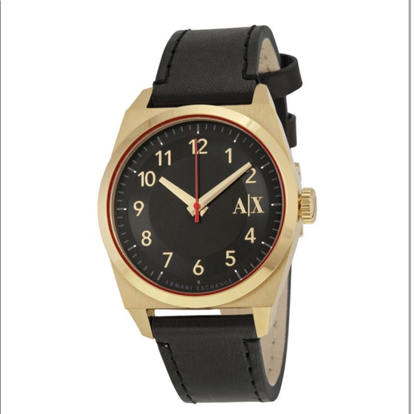 AX2306 Armani Exchange Black Leather Strap Watch