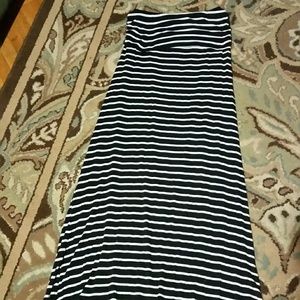 Ana Black & White Striped Maxi Skirt