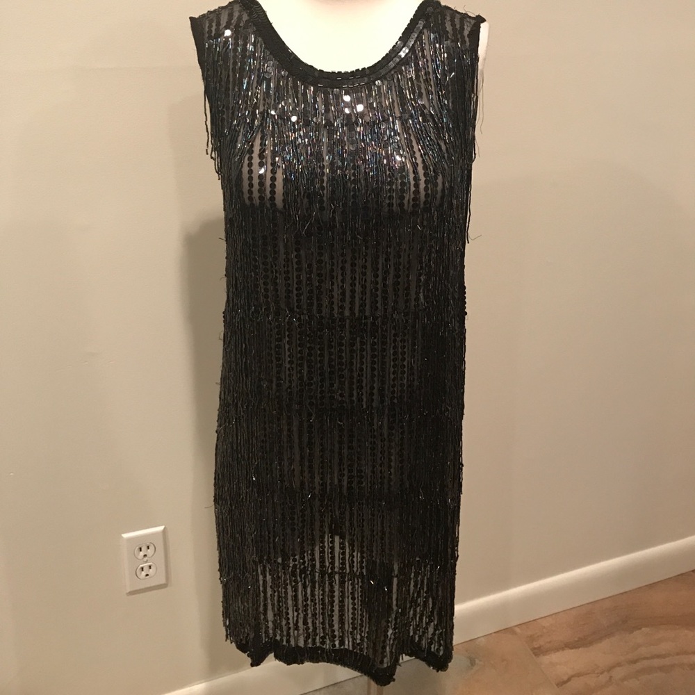 NWOT Free People beaded fringe slip dress - Picture 4 of 7