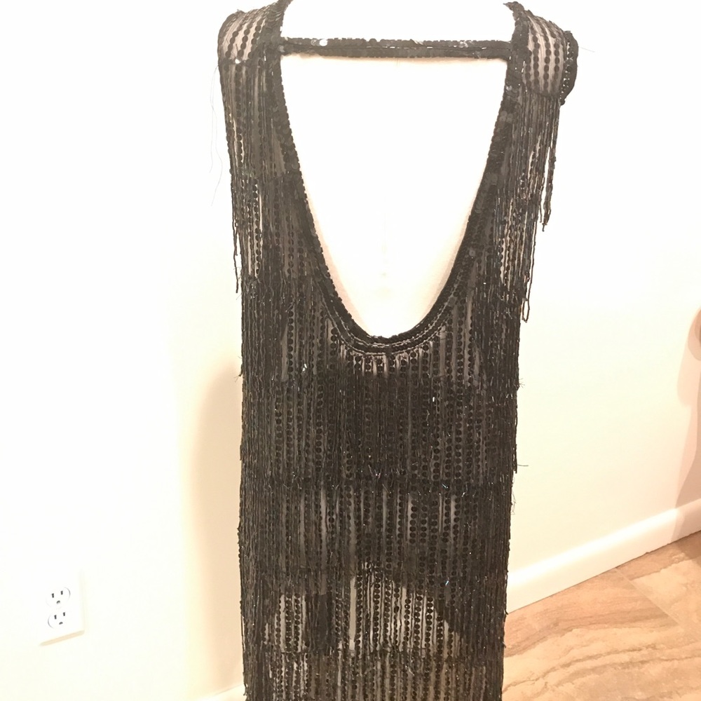 NWOT Free People beaded fringe slip dress - Picture 6 of 7