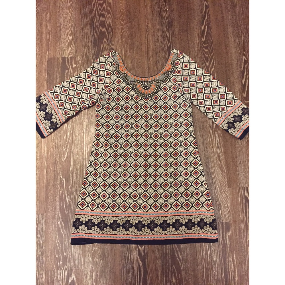 dress with beaded neckline