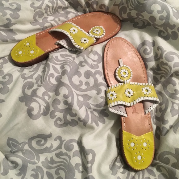 Jack Rogers Shoes - Yellow Jack Rogers size 9, white detail