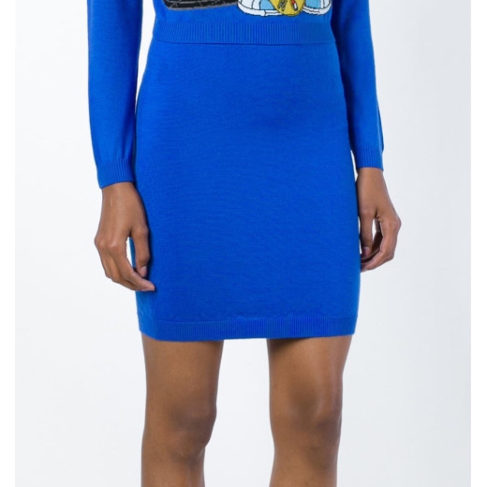 Moschino Blue Fitted Knit Skirt