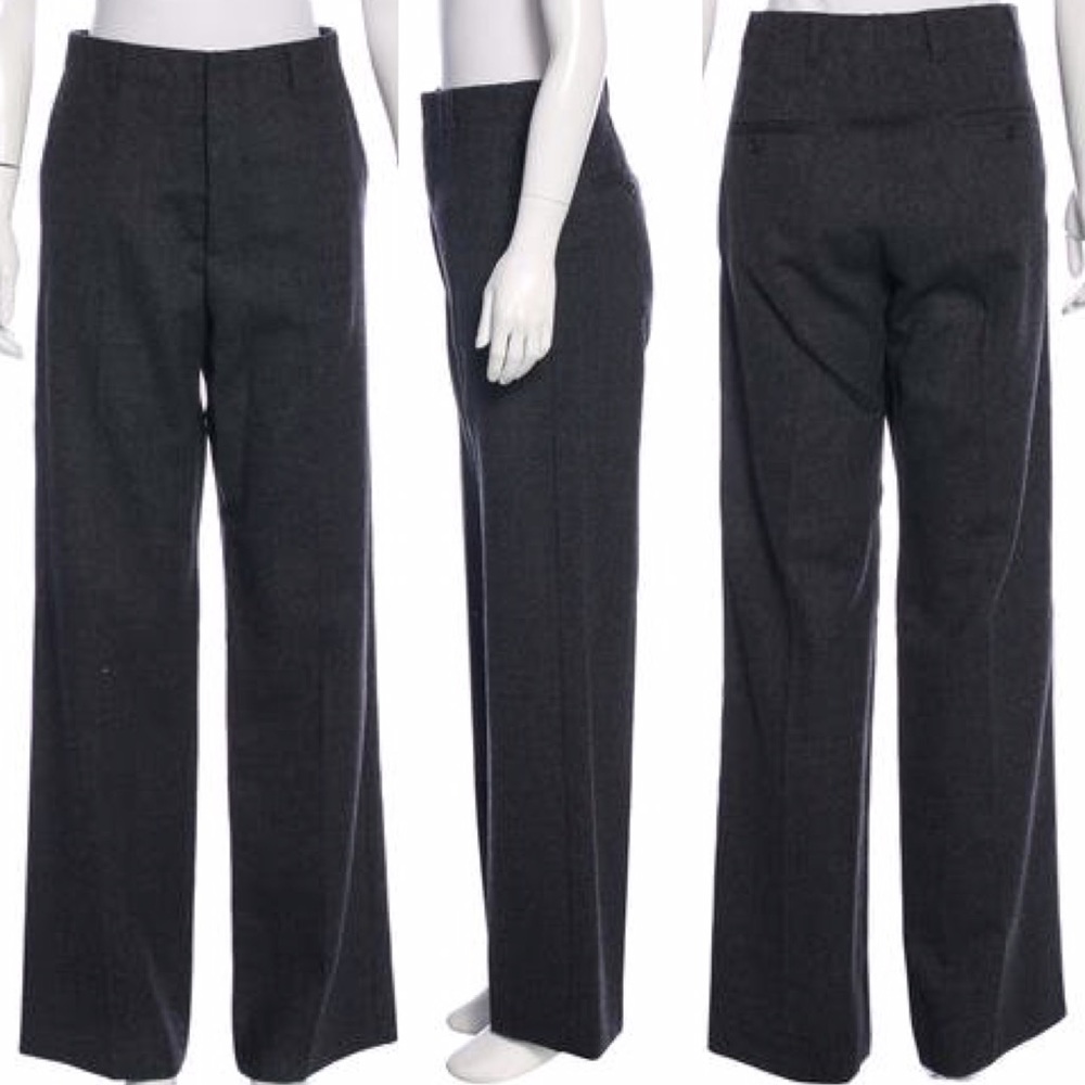 Miu Miu Camel/Wool Charcoal Wide Leg Pants - image 1