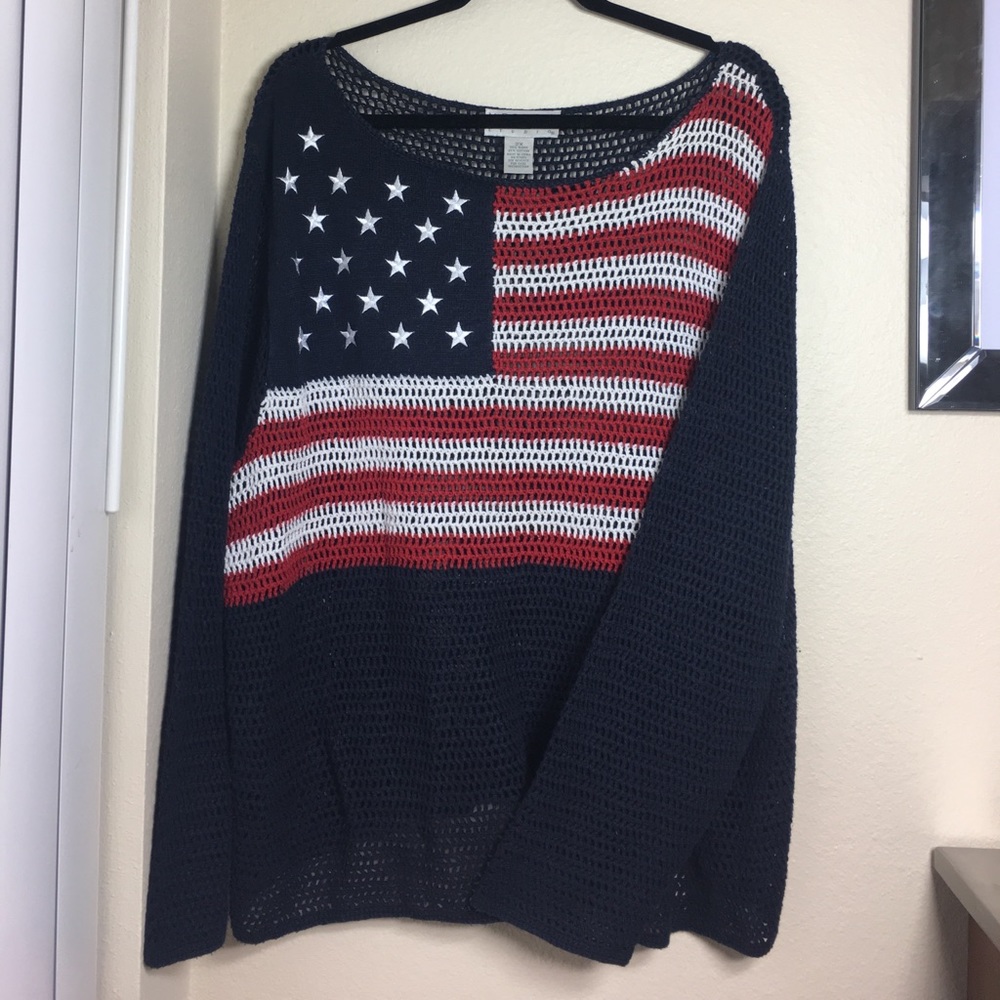 2XL/Oversized American Flag Sweater