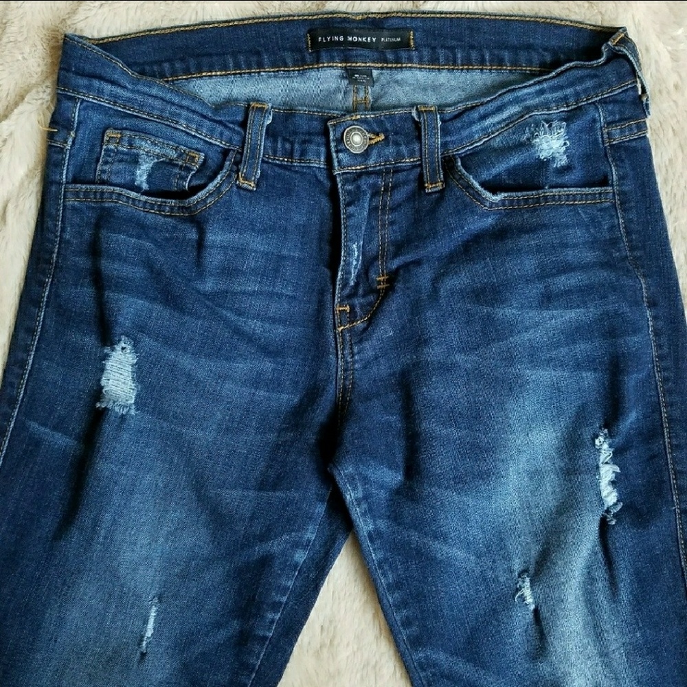 Flying Monkey Platinum destroyed skinny crop sz 25