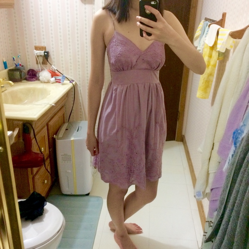 Purple Eyelet Cami Dress