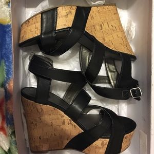 G by Guess Black Wedges