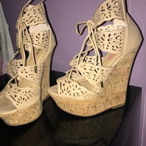 Nude High Heel Wedge