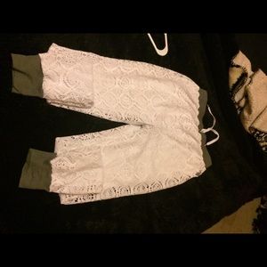 Us Polo assn white lacy jogger pants