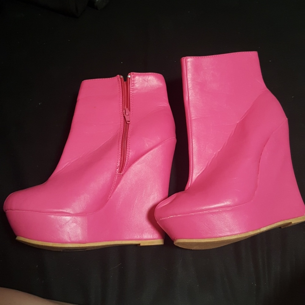 Pink Platform wedges