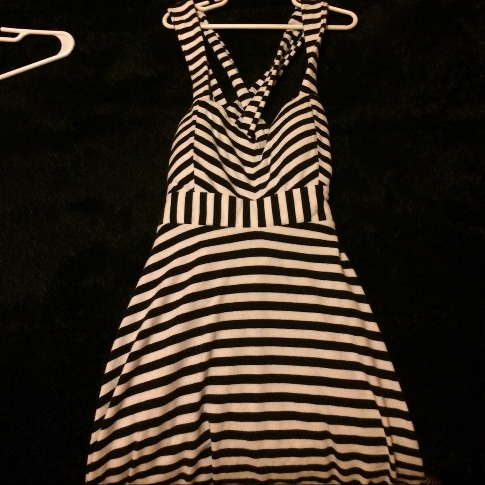 Cute white and black stripped dress