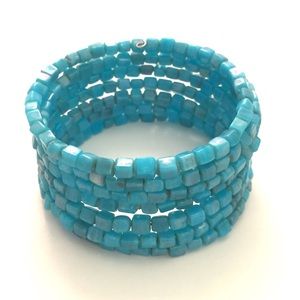 Turquoise Color Beaded Cuff Bracelet ⭐️