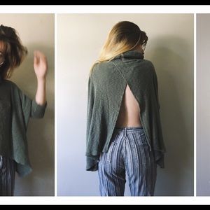 Free people open back turtle neck