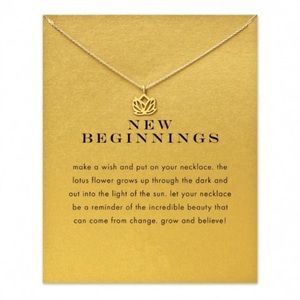 New Beginnings Lotus Necklace with Card