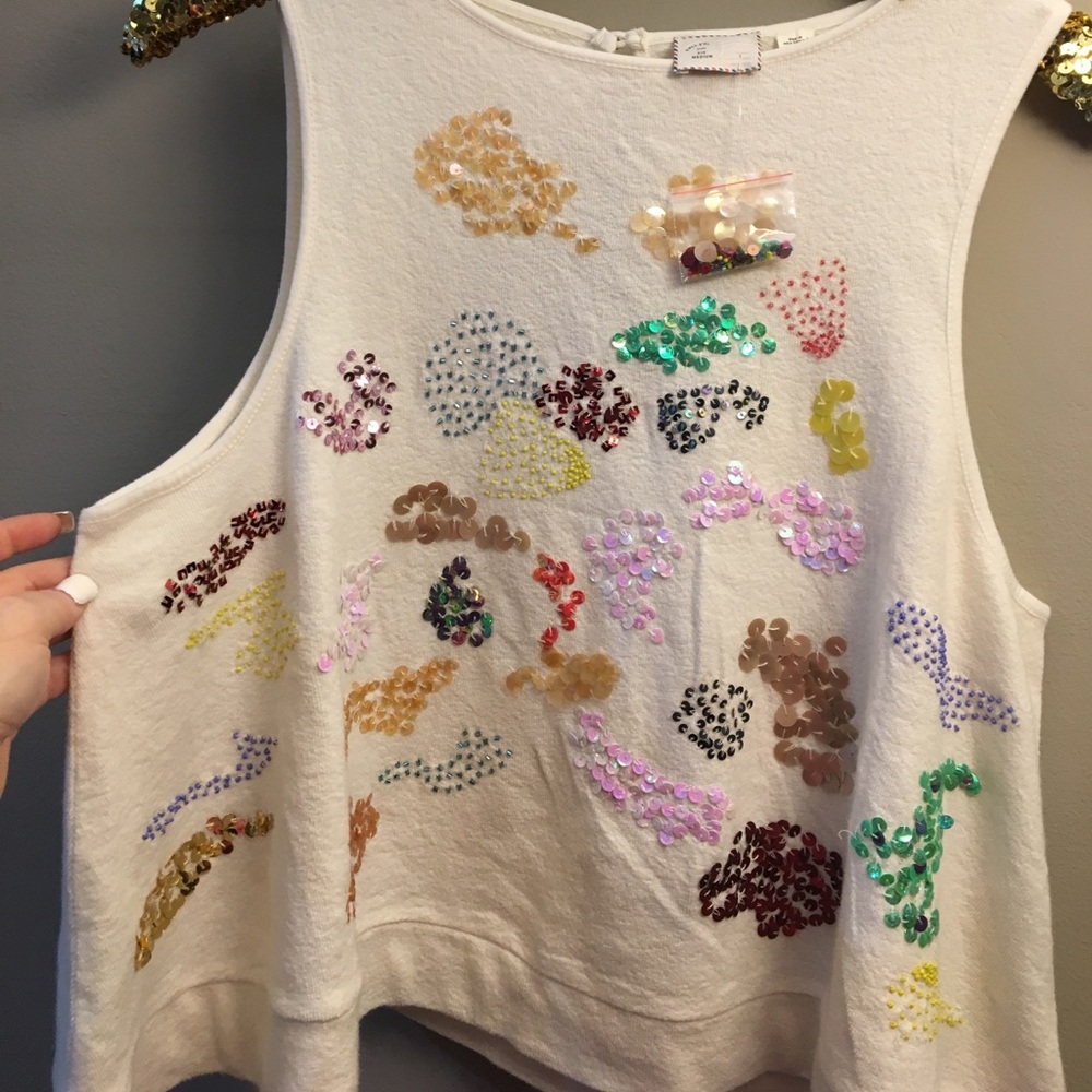 NWOT Anthropologie Postmark Sweater Beaded Tank. - Picture 5 of 5