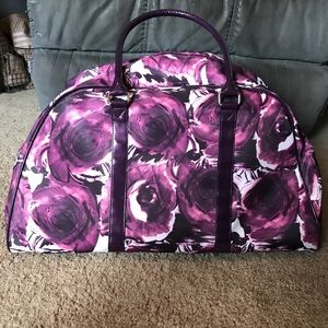 Sonia Kashuk purple floral weekender bag