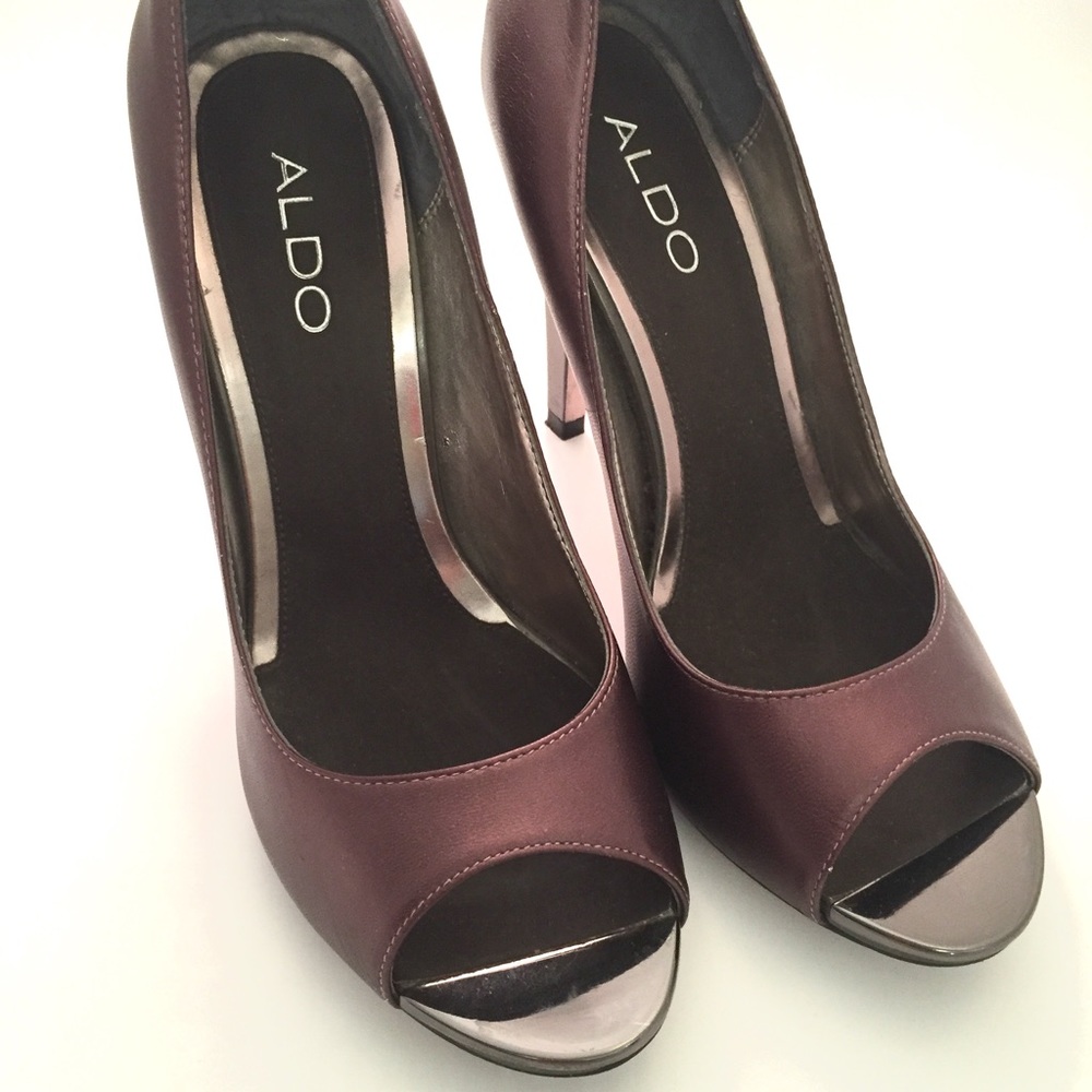 ALDO Sexy Dark Plum and Silver High Heels