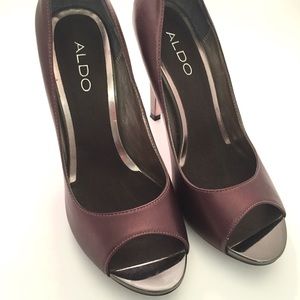 ALDO Sexy Dark Plum and Silver High Heels