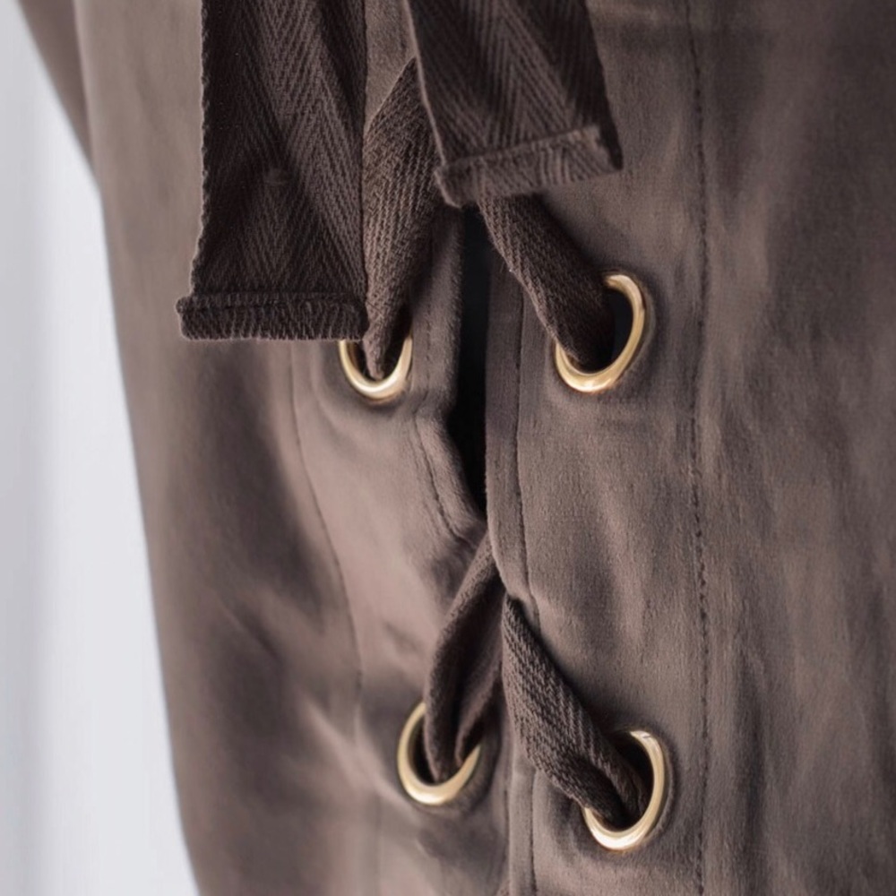 Lace Up Velour Sweatshirt - Picture 6 of 8